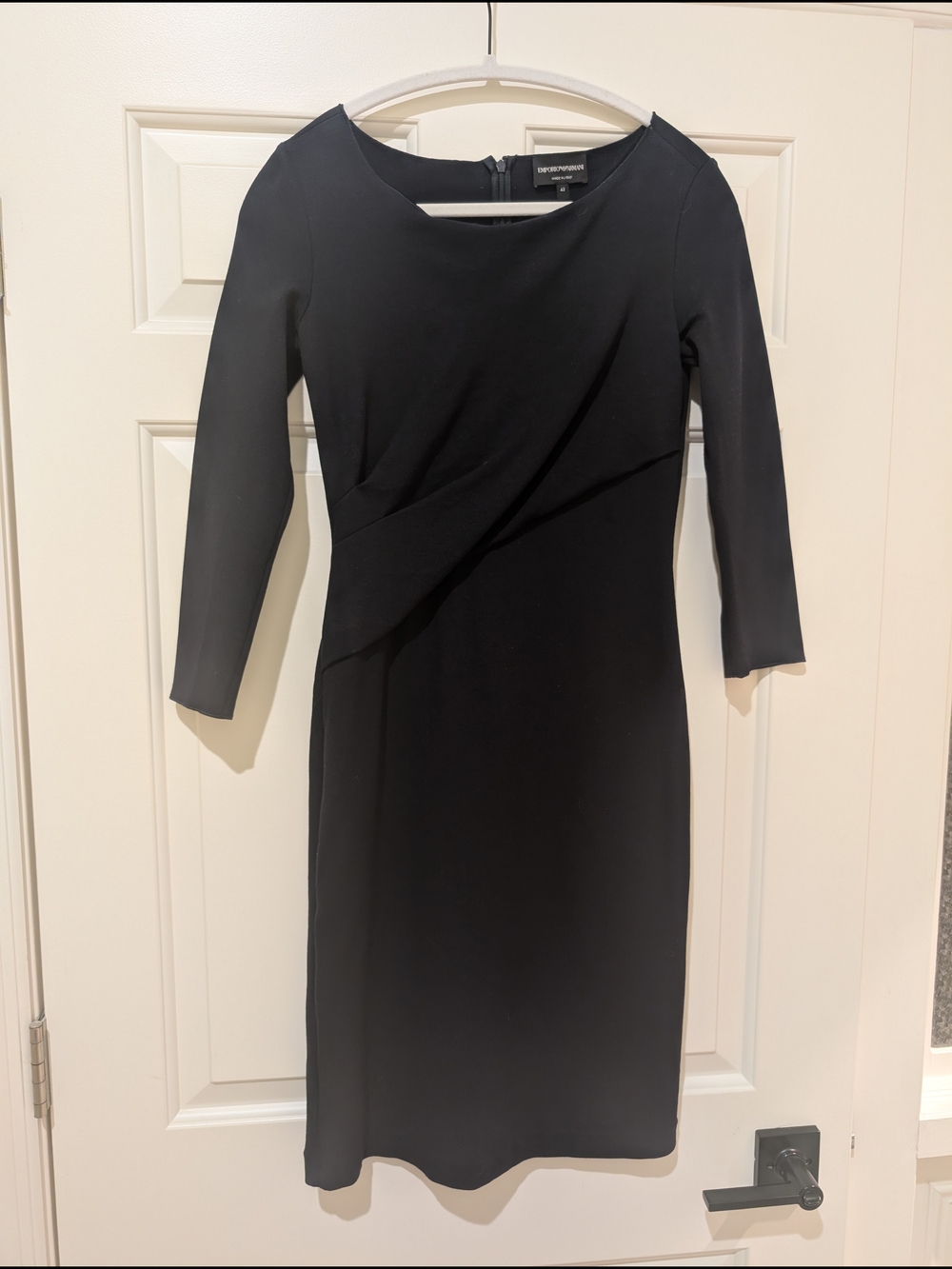 Emporio Armani Navy 3/4 Sleeve Sheath Dress